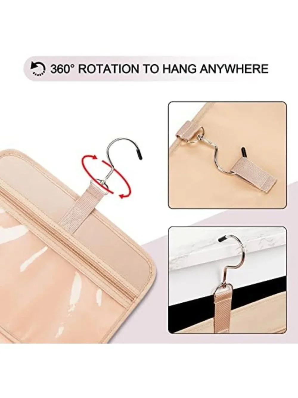 Medium Waterproof Travel Toiletry Bag with Jewelry Organizer & Trolley Belt